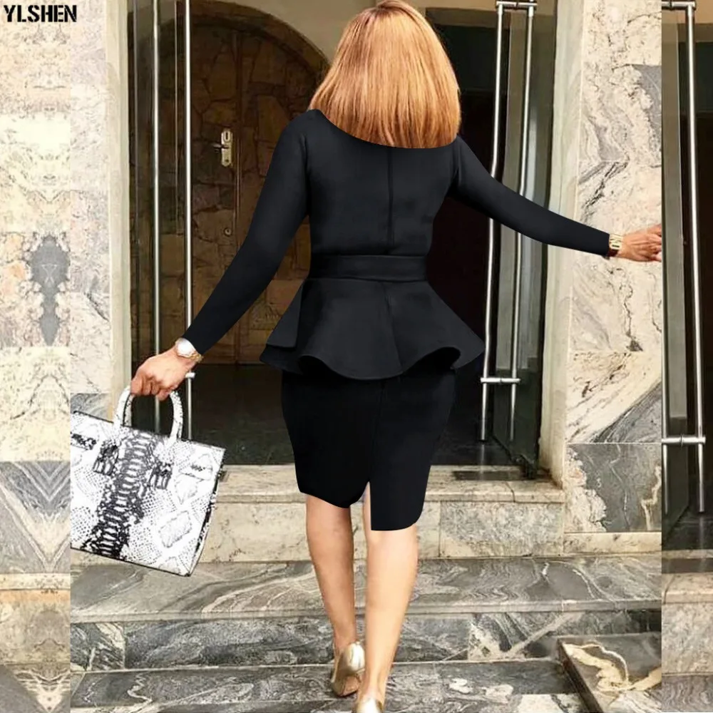 African Dresses for Women Dashiki 2019 New African Clothes Bazin Riche Sexy Slim Long Sleeve Robe Africain Grown Africa Dress 02