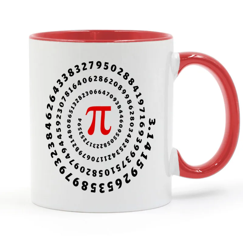 Pi, spiral, спиральная, научная, математика, математика, irratial Number кофейная кружка, керамическая чашка, цветная ручка, цвет внутри Подарки 11 унций