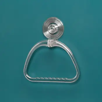 

Towel Ring Holder Wall Mounted Hanger D Shaped Rack Shelf Bathroom Home Hotel Accessories No Drilling Clear Waterproof Reusable