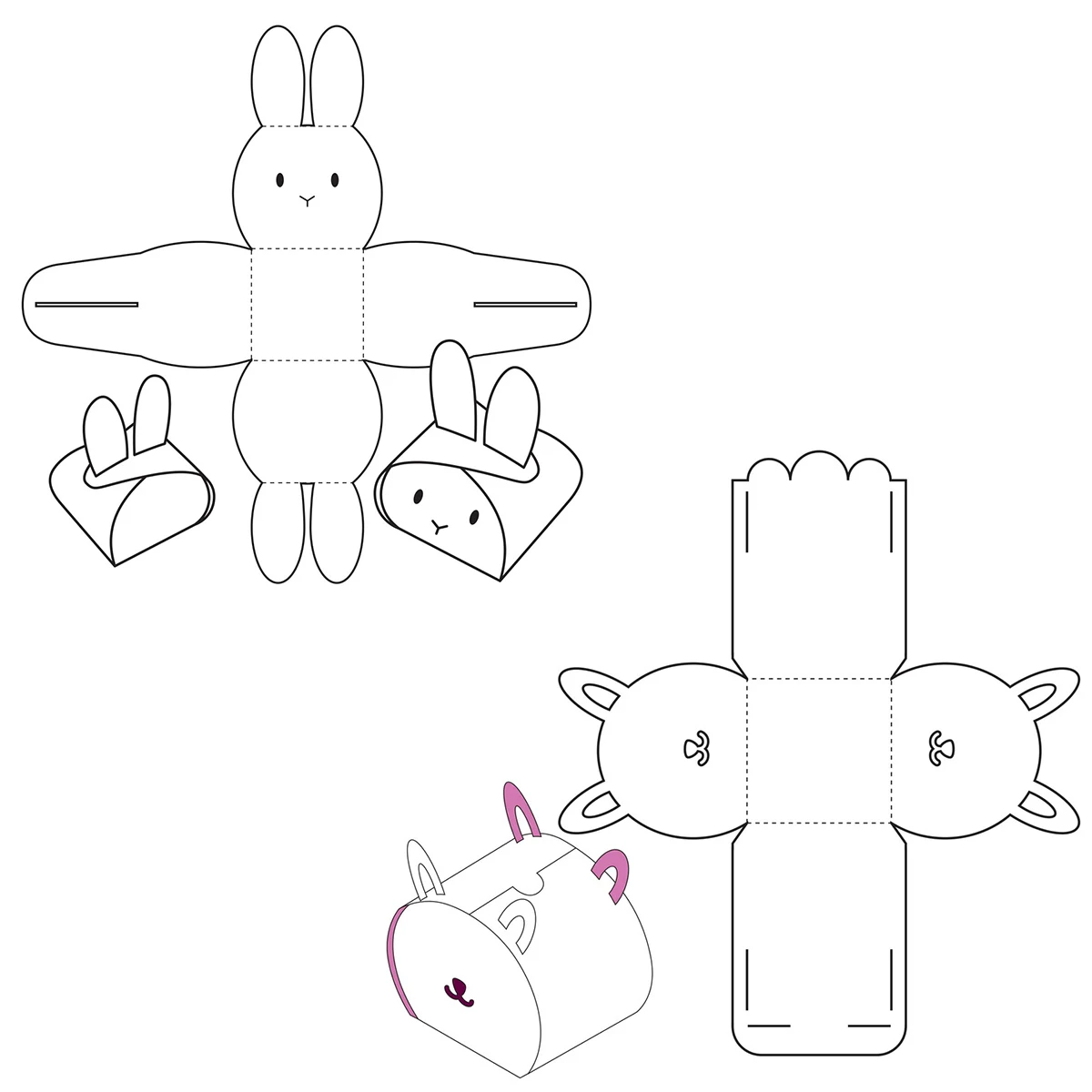 

Rabbit Gift Box Dies Mould scrapbook Metal Cutting Dies rubber Stamp for Greet Card Making Cut Paper Craft News Dies 2020