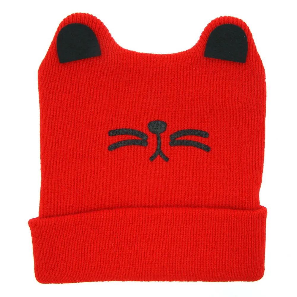New Arrival Baby Girl Boy Cat Ear Winter Hat Toddler Infant Child cat ears hat Baby Soft Warm Beanie Hat Knitted Hats Kids