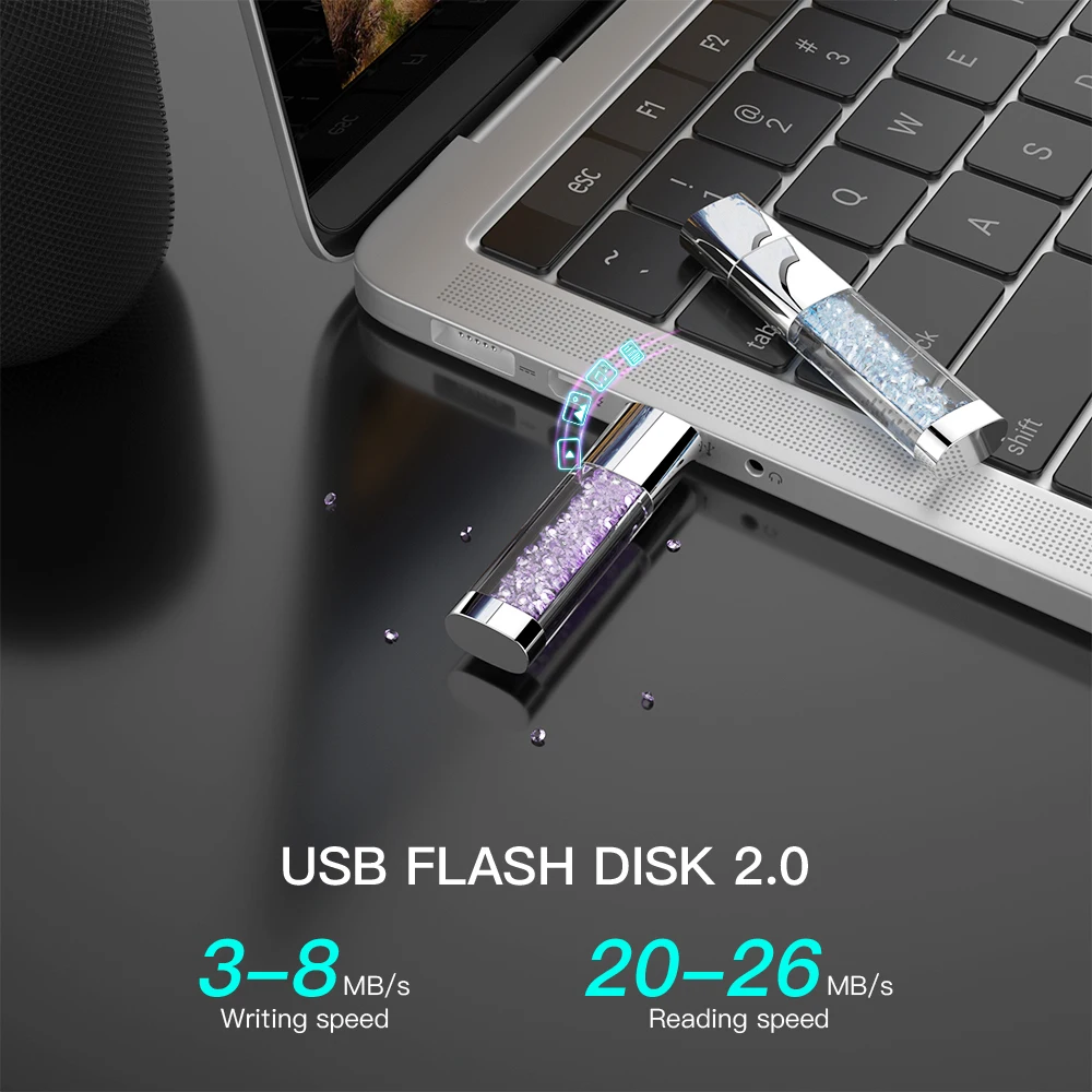 New Beautiful Elegant Crystal Diamond USB Flash Drive Memory Stick