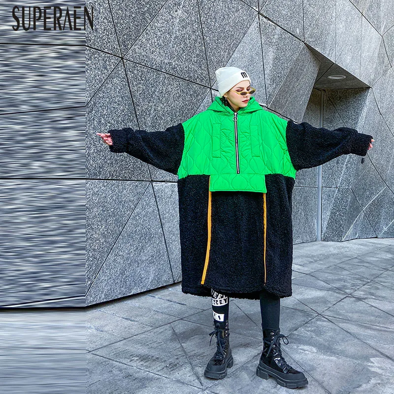 SuperAen, Женская толстовка, дикие, длинные, толстовки, плюс размер, хлопок, повседневные, для девушек, с капюшоном, свитшоты, осень и зима, Новинка