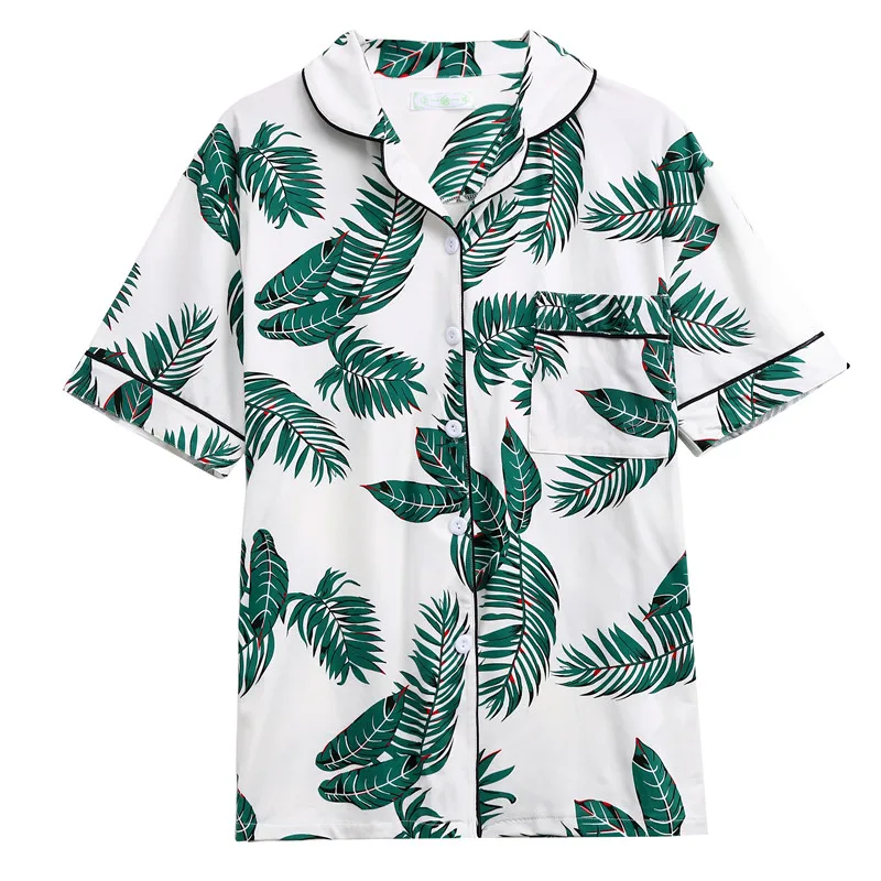 Leaf-Print-Pajama-Set-Green-Short-Sleeve-Tops-Long-Pants-Pajama-Sets-For-Women-Spring-Casual (1)