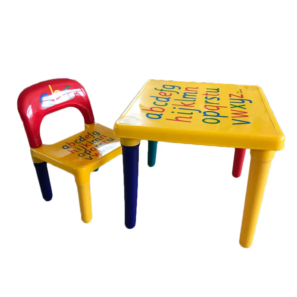 

Children Kids Table Chair Set Plastic Letters Pattern Desk Furniture Kit J99Store