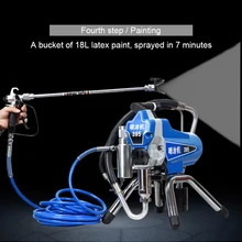 Электрический Плунжер высокого давления безвоздушного распыления машина спрей латексная краска спрей покрытие машина для распыления краски 2200 Вт