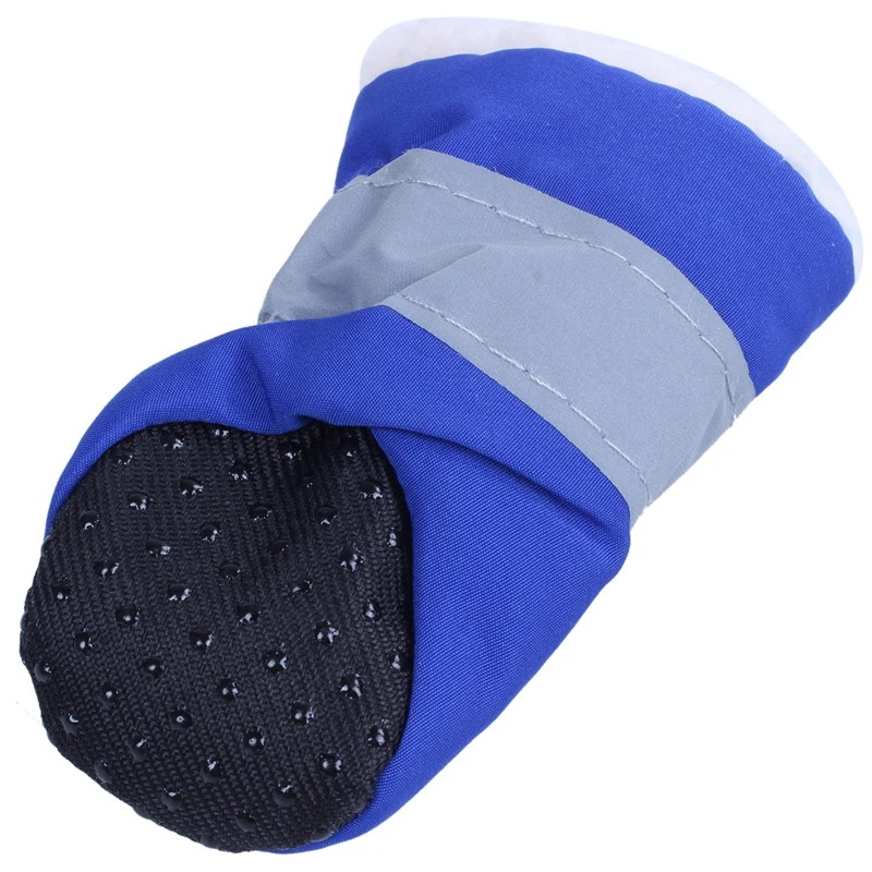 Зимняя Теплая Обувь для собак; нескользящая обувь для собак; пинетки; переносная обувь для маленьких собак; большая спортивная обувь; цвет синий; 2