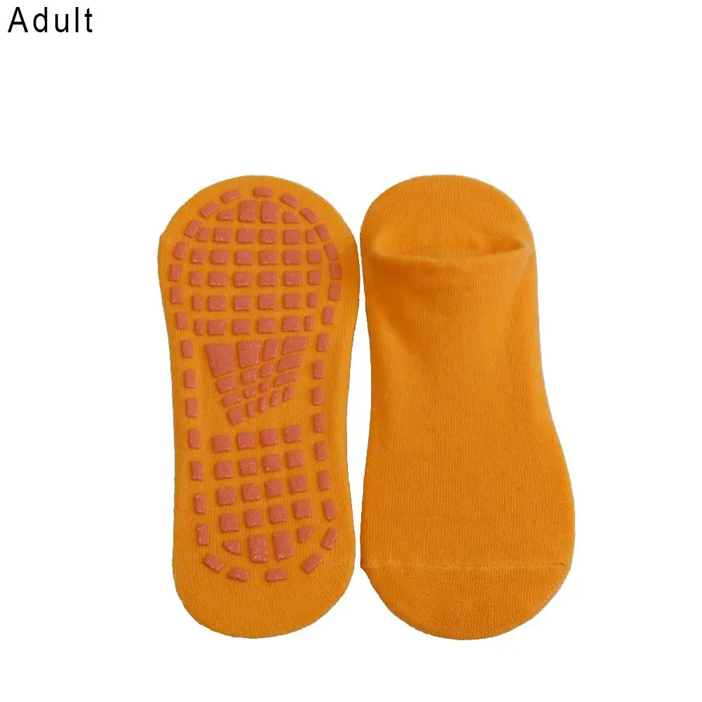 1 пара Детские/батут для взрослых Носки Йога носки Противоскользящий силиконовый тренажерный зал Пилатес детские колготки фитнес спортивные дышащие хлопковые носки - Цвет: Orange