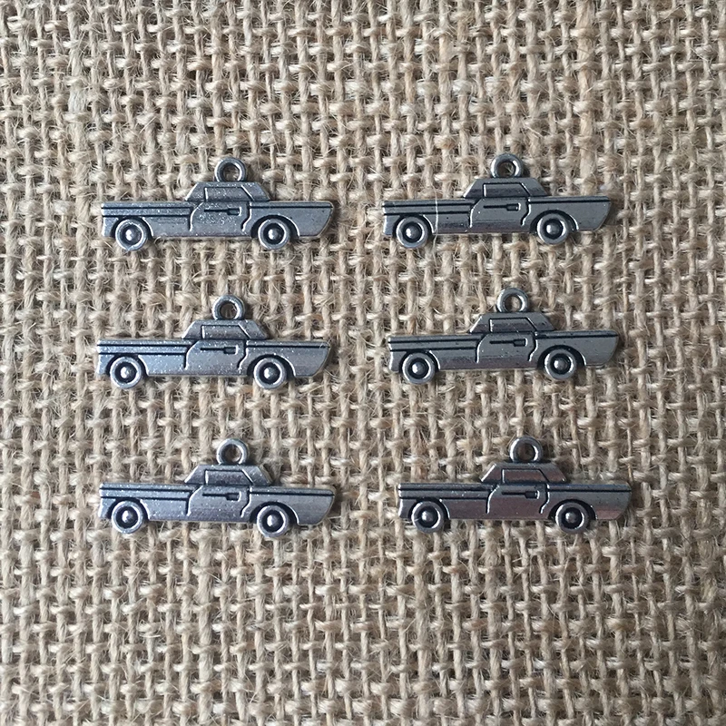 

44 Pcs/lot 27x11mm Car Charms for Jewelry Making Pendant Silver Color DIY Necklaces Earrings Bracelets A140