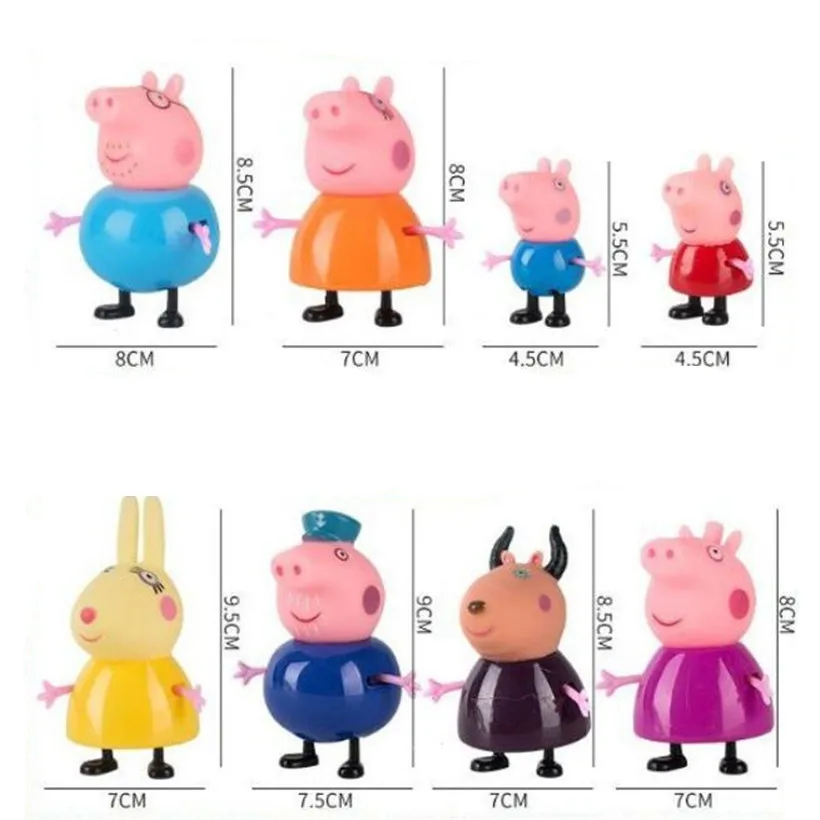 Peppa Pig Complete Series Family Toys Educational Full Roles Action Figure Model Children Birthday Gifts
