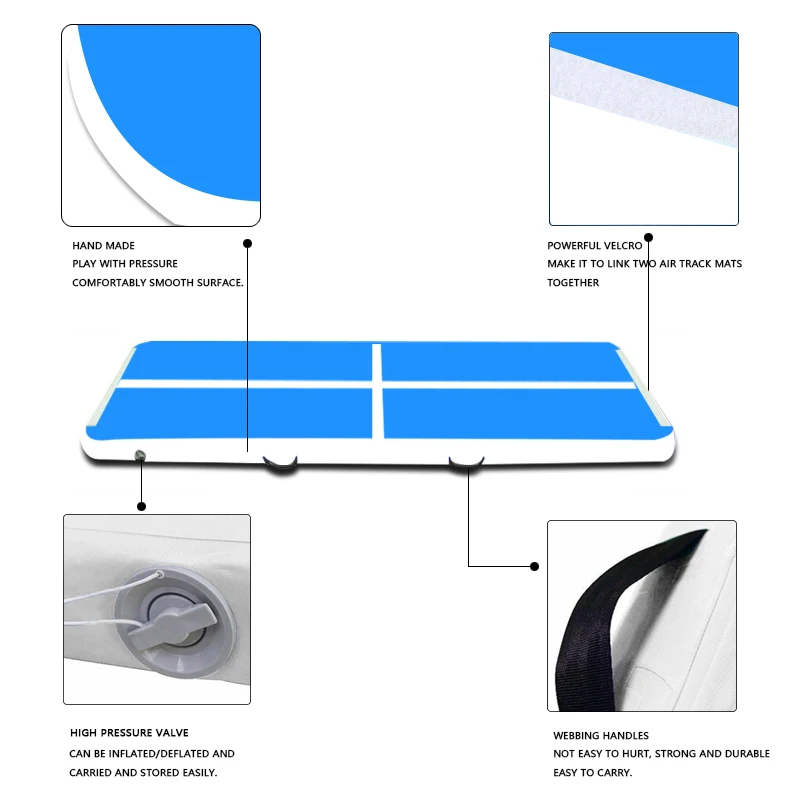 10 футов/13 футов надувной гимнастический воздушный трек, матрац 4 дюйма/6 дюймов, толстый матрац с электрическим воздушным насосом