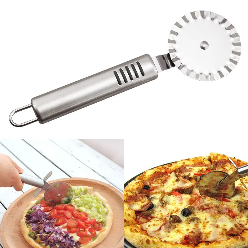 

Pizza Knife Cutter Stainless Steel Pastry Pasta Dough Crimper Round Hob Lace Wheel Knife Kitchen Griddle Pizza Tools Pizza hob