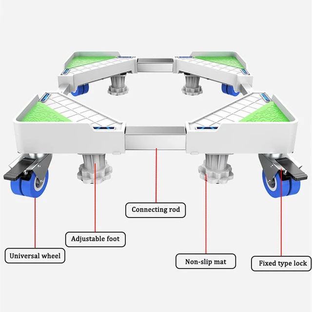 Adjustable Washing Machine Refrigerator Stand Portable Dryer Stand Roller  Pedestal Base with Locking Casters Wheels - AliExpress