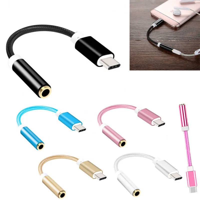 

USB3.1 Type C to 3.5 Earphone Cable Adapter Male to 3.5mm AUX Audio Female Jack for Letv 2 2Pro Max2 AS99