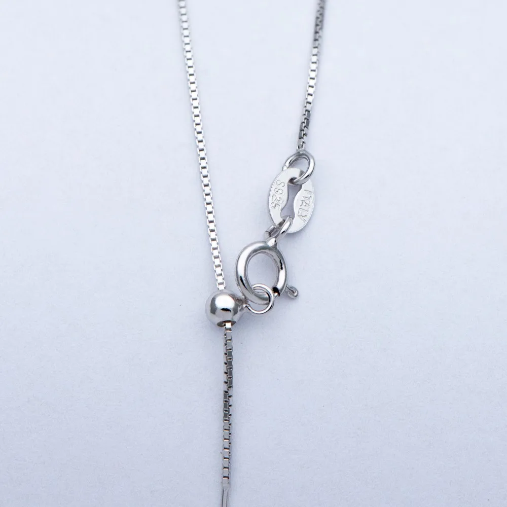 Регулируемое ожерелье из стерлингового серебра, 0,7 мм изящная цепочка, покрытая родием готовая цепь, 1" дюймов(S034-2