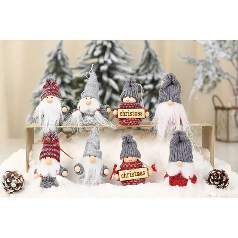 1 пара, Рождественское украшение, вязаная маленькая кукольная подвеска, navidad, елочные украшения, подвесная кукла, ремесло, Декор, рождественские подарки для детей