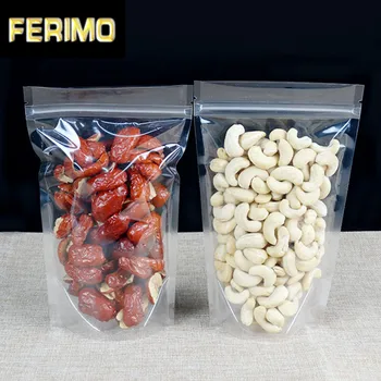 

Wholesale 11x18cm Clear Stand Up Bag Plastic Zip Lock Food Storage Packing Bag Retail Packaging Pouch Doypack Polybag