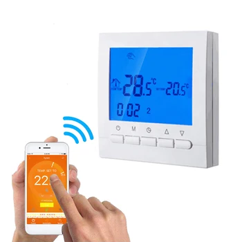 

Programmable Wifi Thermostat Electric or Water Floor Heating Thermostat LCD Display Smart WIFI Temperature Controller