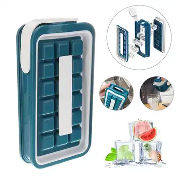 

18 Grid Folding Ice Tray Making Mold Cube Storage Box Silicone Ice Cube Maker Ice Tray Mold Homemade Ice Storage Box Food Grade