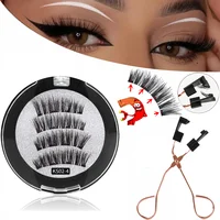 3D magnetic eyelashes With 3/4 Magnets handmade makeup Mink eyelashes extended false eyelashes Reusable false eyelashes Dropship 1