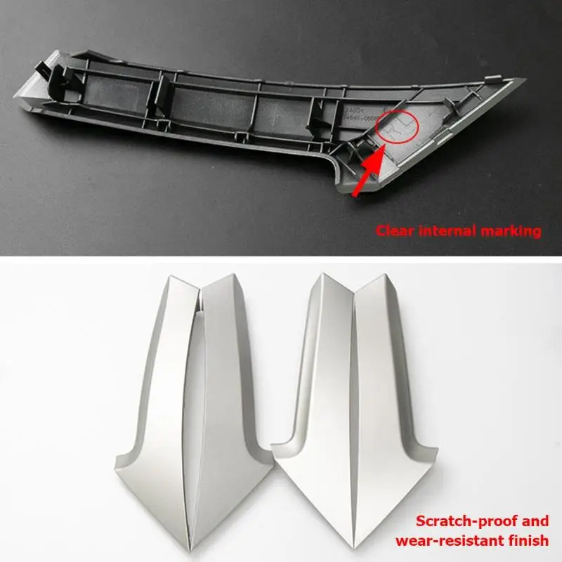 Auto Car Inner Door Handle Cover Replacement ABS+PC Front/Rear Left/Right Door Handle Cover for Toyota Camry 2006-2011 Silver