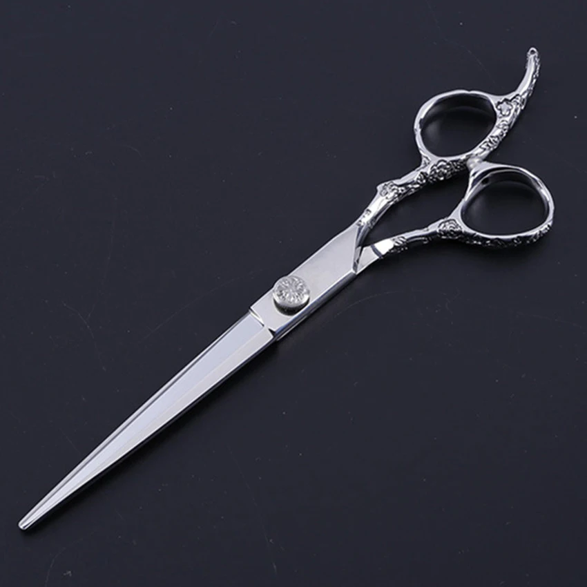 Customize-professional-Japan-440c-steel-7-inch-Plum-handle-cut-hair-scissors-barber-cutting-make-up