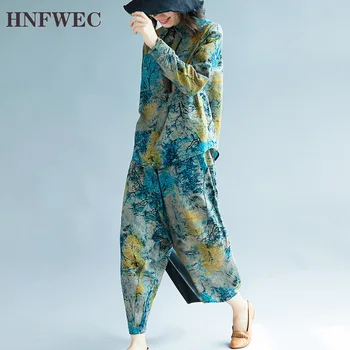 

2019 New Full Sleeve Print Ankle-length Pants Twinset Elastic Waist Fashion Turn-down Collar Women's Two Piece Set A257