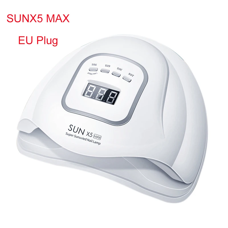 SUNX5 MAX 90 Вт солнцезащитный светильник, лампа для маникюра, Сушилка для ногтей, светодиодная УФ-лампа для ногтей с 45 светодиодный s для всех гелей, Сушилка для ногтей, умный ЖК-дисплей - Цвет: SUNX5 Plus (US Plug)
