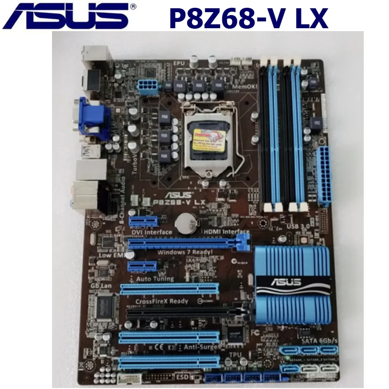 ASUS P8Z68-V LX LGA 1155 DDR3 оригинальная настольная материнская плата DDR3 32 Гб PCI-E 2,0 USB3.0 P8Z68-V LX LGA 1155 б/у материнская плата