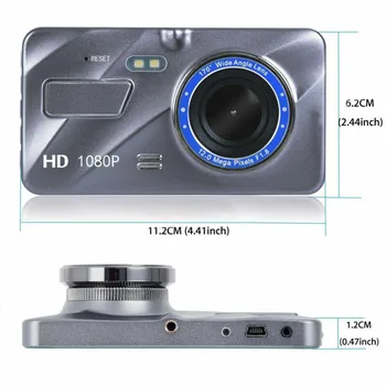 

4 1080P Dual Lens Car Dashboard DVR Video Recorder Dash Cam + Rearview Camera