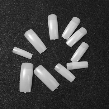 

2 Bags of Total 1000pcs Artificial Nail Tip French Style False Fingernails for Ladies Girls (Natural Color and Transparent for E