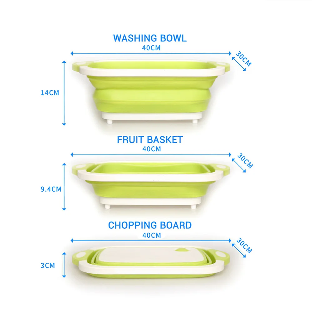 Кухонная разделочная доска Складная тарелка Ванна складывающаяся разделочная доска дуршлаг сушилка овощная корзина 2в1 стиральная