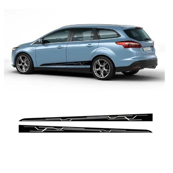 

For () For All cars T Sport Styling 4 Doors Racing Line Side Skirt Strips Car Body Door Decor Sticker Creative Auto Vinyl Decals