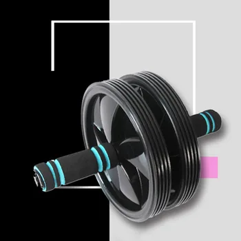 

Exercise Muscle Training Double Roller Abdominal Wheel Fitness Silent Detachable Home Body Building Equipments With Knee Mat