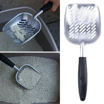 

Portable Indoor Sand Shovels Cat Litter Scoop Aluminum Durable Practical Cleaning Cat Pet Shit Cleaner Artifact Pets Supplies