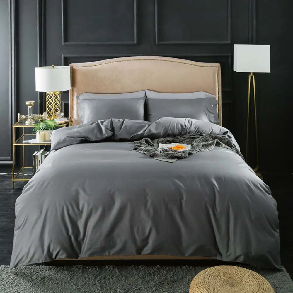 

Nordic Grey Brief High Count Egyptian Cotton Bedlinens Twin Queen King Size Family Set Duvet Cover Set Bedding Bedspread