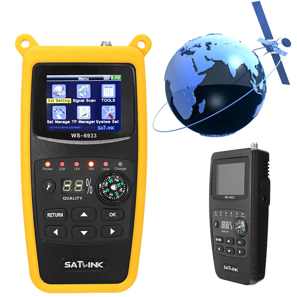 

Satlink WS-6933 DVB-S2 FTA Digital Satellite Signal Finder Meter Signal Detector Compact US Plug Digital Satellite Signal
