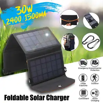 

Newest LEORY 30W 5V Foldable Solar Panel Charger Solar Power Bank Solar Cells Dual USB for Outdoor