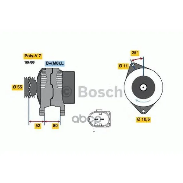Генератор 14v 140a Bosch арт. 0986046210