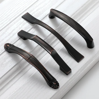 WV Zinc Alloy Black Bronze Cabinet Handles American Style Kitchen Cupboard Door Pulls Furniture Handle Drawer Knobs Hardware 936