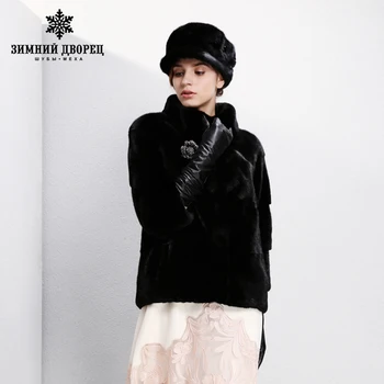 

High-grade dress fashion mink fur coat Short imported coats Genuine Leather fur coats for women Mandarin Colla fur coat
