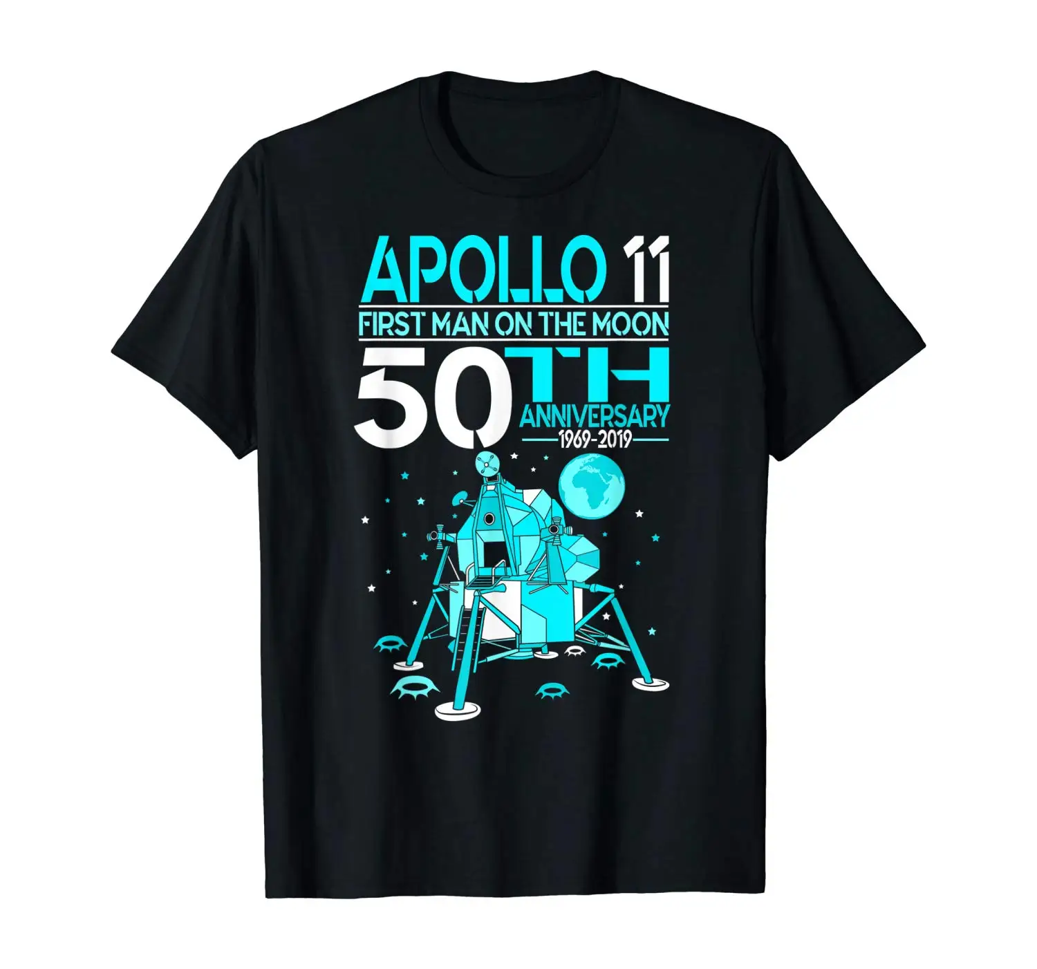 Футболка с 50-летним принтом первый человек на Луне Apollo 11 | Мужская одежда
