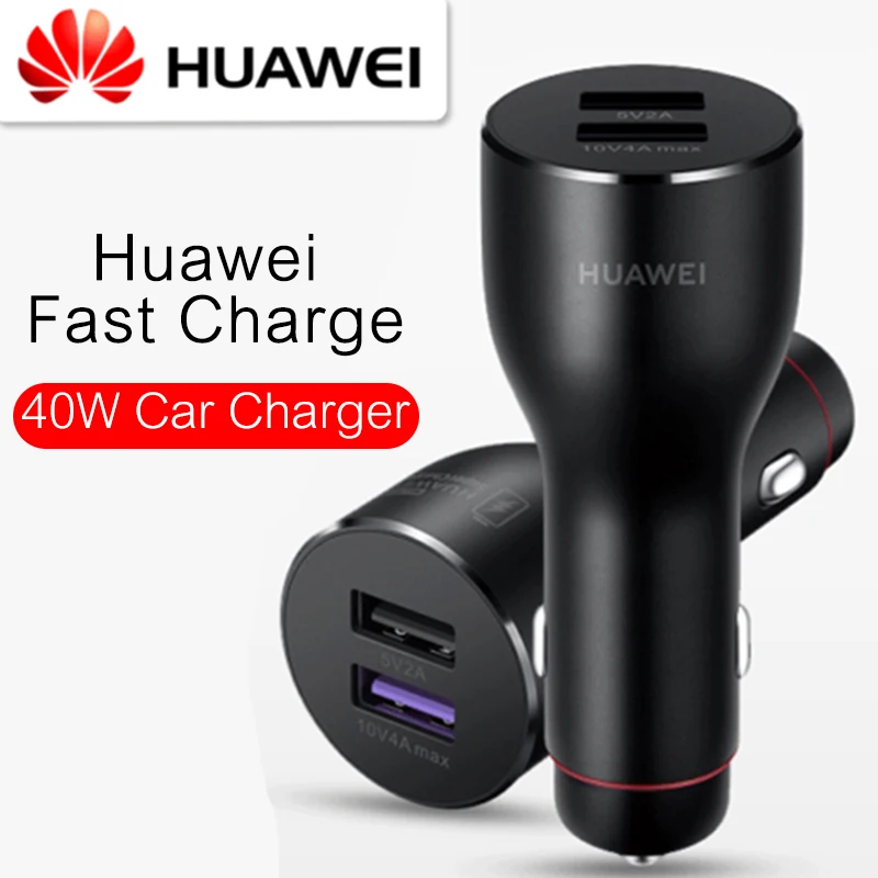 Huawei 40 Вт макс супер зарядка автомобильное зарядное устройство 2 USB быстрый адаптер для huawei mate 20 RS mate 30 P30 P20 P10 - Тип штекера: Car Charger