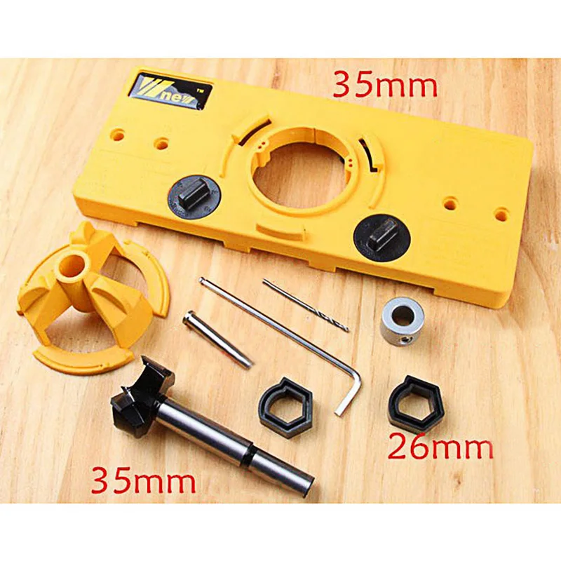 

35mm Hinge Hole Saw Jig Drilling Guide Locator Fixture Hole Opener Door Cabinets DIY Tool Woodworking Positioning Tool