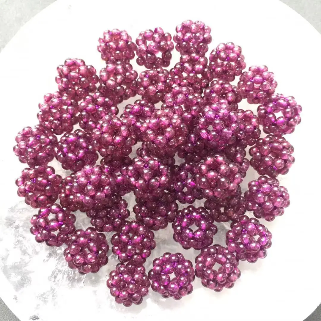 

Factory Wholesale Crystal Gemstone High Quality Quartz Hand-knitted Garnet Hollow Out Ball For Gift or Decoration YHM
