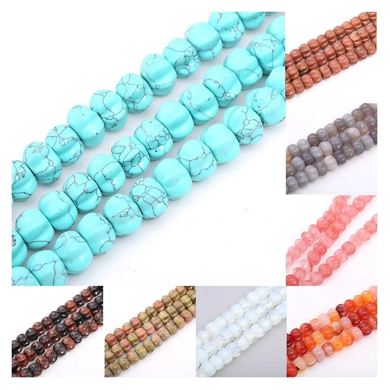 8~12mm Natural Stone Colorful Bead Crystal Tiger Eye Lantern-shaped Loose Beads for Jewelry Making DIY Bracelet Necklace 15&quot | Украшения