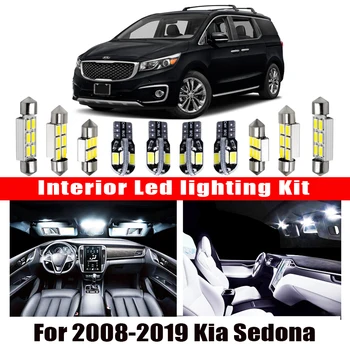 

For 2008-2019 Kia Sedona White car accessories Canbus Error Free LED Interior Light Reading Light Kit Map Dome License Lamp
