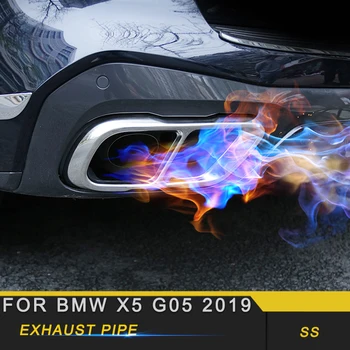 

For BMW X5 G05 2019 Car Styling Tail Pipes Exhaust Pipe Silencer Frame Cover Trim Sticker Exterior Accessories