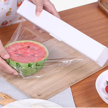 

Magic ABS Good Useful Fruit Food Fresh Keeping Plastic Cling Wrap Dispenser Preservative Film Cutter Kitchen Tool Accessories