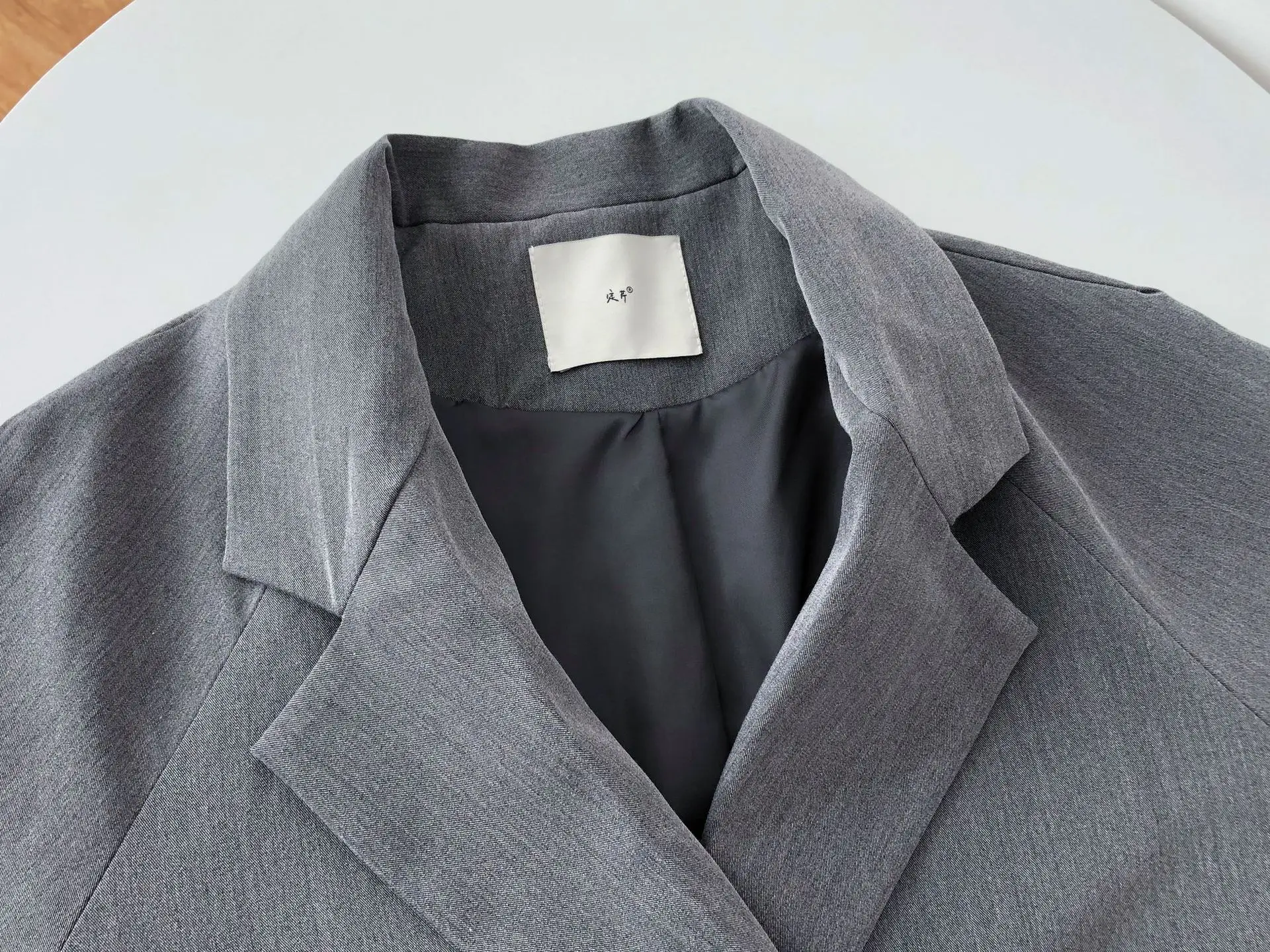 black and gray loose-fit suit coat womens 2019 autumn new style